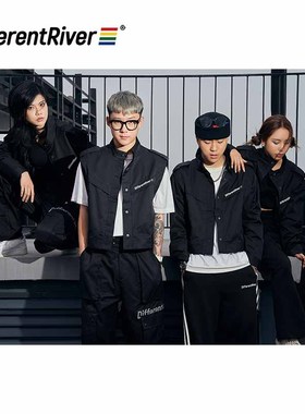 DifferentRiver秋冬立领修身可拆袖套机车风男女同款夹克短外套