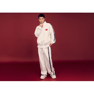 与川立领爱心抓绒拉链情侣外套