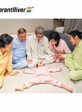 DifferentRiver秋冬派对基础款古巴领睡衣男女休闲家居服运动套装