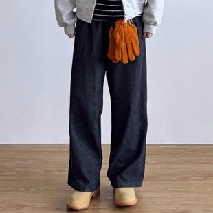 型百搭男女宽松拖地直筒裤 A字版 复古重磅原牛牛仔裤 SIIIEND美式