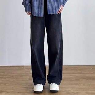 水洗做旧cleanfit男腰渐变直筒廓形牛仔长裤 siiiend 通勤四季