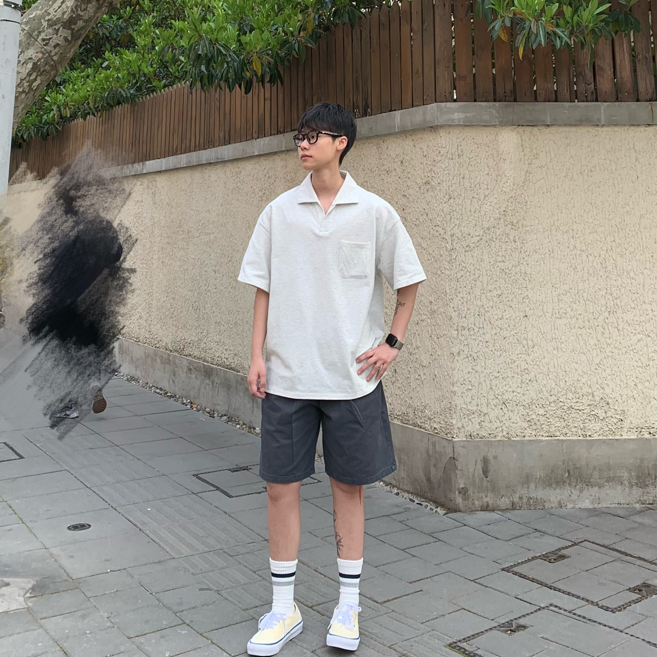 夏季新款日系少年感纯色休闲T恤