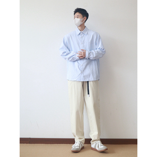 衬衫 条纹长袖 宽松百搭男女cityboy风学院风 日系宽松经典 siiiend