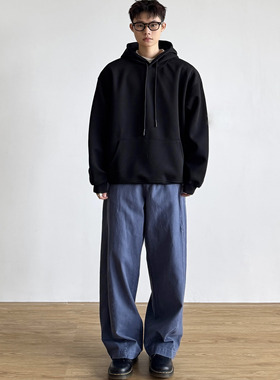 SIIIEND日系复古重磅连帽基础简约百搭男女情侣内搭卫衣