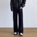 宽松直筒黑色长裤 男秋季 子 复古丹宁水洗原牛牛仔裤 SIIIEND美式