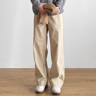 长裤 SIIIEND日系复古斜格纹卡其色直筒休闲裤 男宽松百搭休闲工装