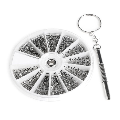 12 Kinds 600Pcs Screws Nuts Assortment Kit M1 M1.2 L15