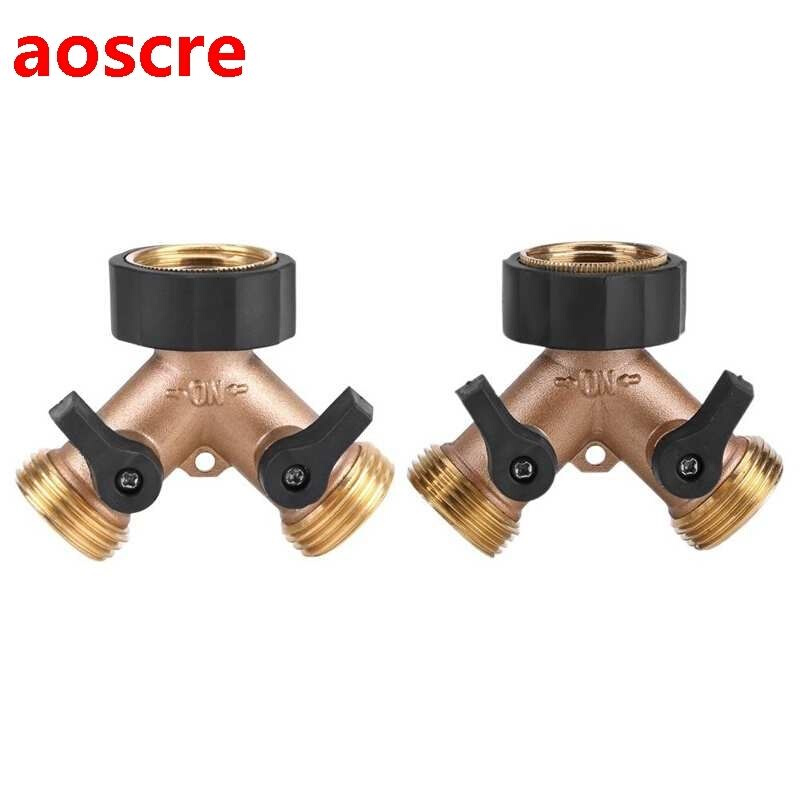 Gden Hose Adapter Brass Water Tap Adapter 2 Way Y Shape 3/