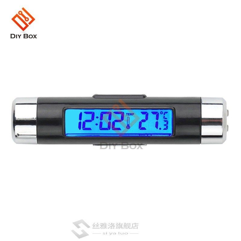 Portable 2 in 1 Car Digital LCD Clock/Temperature Display El