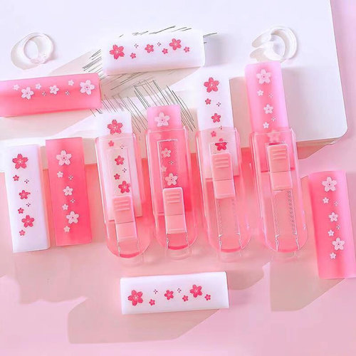 1pc Kawaii Push-pull DesignCherry Bloss Portable Rubber