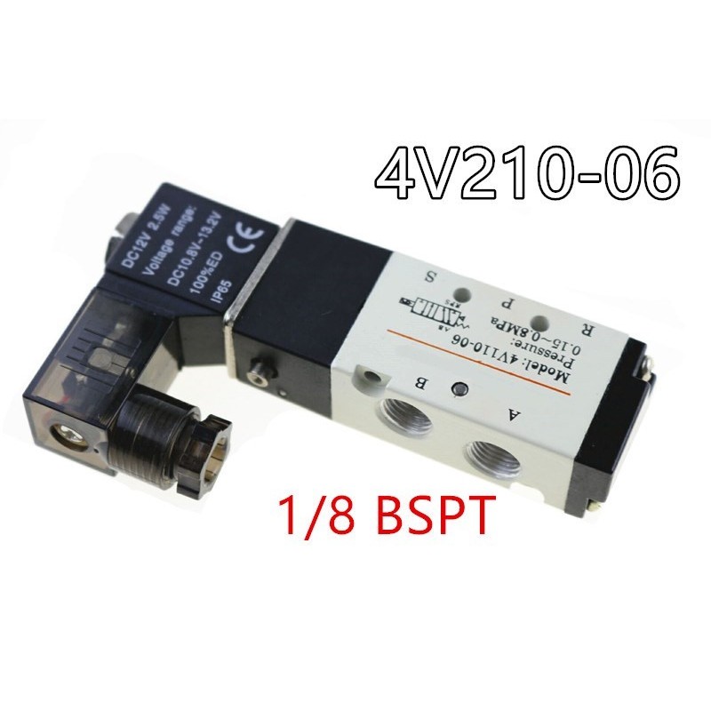 4V110-06 Solenoid Valve 5 Way 2 Position Pneumatic Air 1/8 B