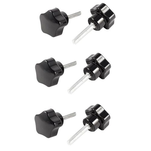 6 PCS M5 x 20 Female Thread Black Star Head clamping knob gr