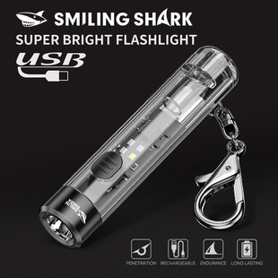 Mini portable keychain light red and blue flashing flashligh