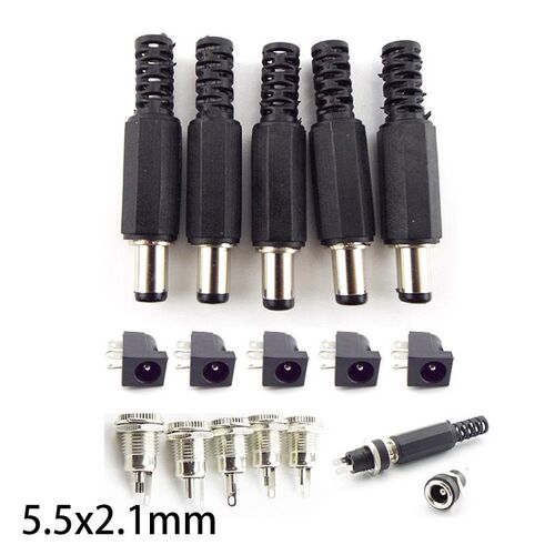 12V 5.5*2.1MM DC Male Plugs DC022 DC099 Power Socket Female