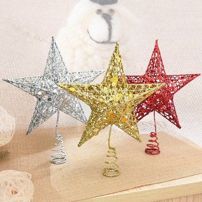 Christmas Tree Topper Glitter Star Home Decor Merry Christma