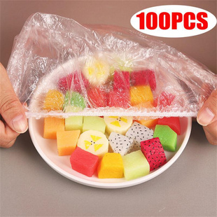 100PCS Disposable Food Cover Plastic Food Bag Fruit Bowls跨