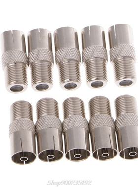 10 Pcs F Type Female Jack To TV PAL Female Jack RF Coaxial A