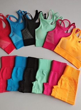 Seamless Yoga Set 2 Pcs Sports Suit Female Workout Clothes S