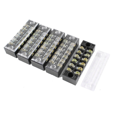 5 Pcs 6 Positions 2 Rows Barrier Screw Terminal Block Strip