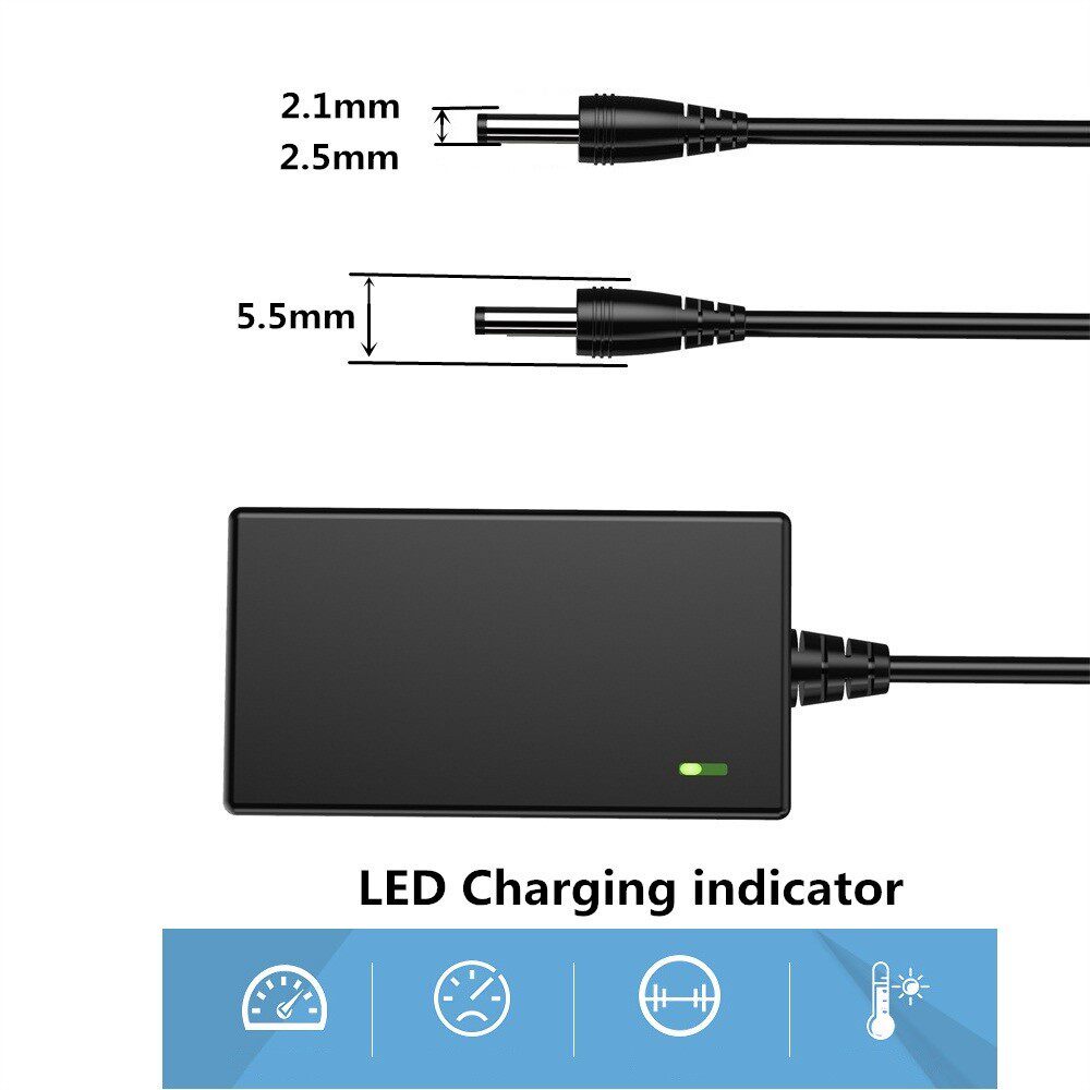 16.8V 21V 8.4V 12.6V 12V 2A Charger DC 5.5*2.1mm 18650 Char