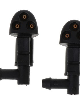 2Pcs 3-Hole Car Windshield Washer Wiper Water Spray Nozzle F