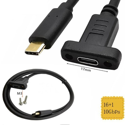 10Gbps USB C Type-C Locking Connector Male To Female Extensi