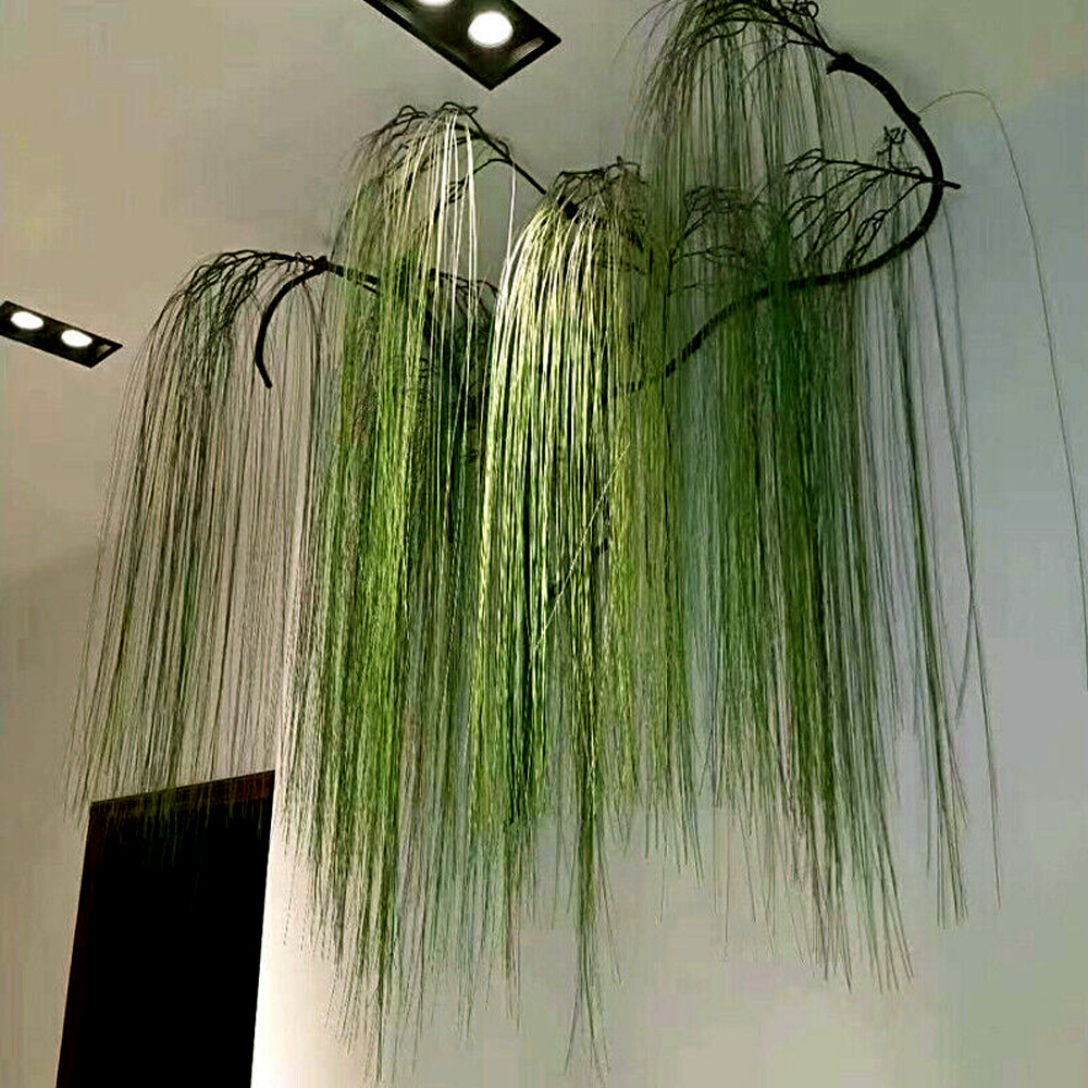 Artificial Plastic Grass Leaves Simulation Fake Plants Wall
