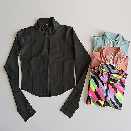 Sport Jacket Women Long Sleeve Zip Fitness Yoga Shirt Top跨