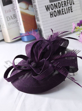 GEMVIE Wo Elegant Flower Feather Fascinator Hat Cocktail Cap