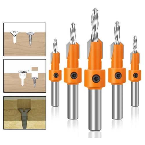10mm Carbide Tip HSS Woodworking Countersink Drill Router Bi