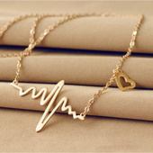 Imitation Clavicle ECG Jewelry Heart Necklace Choker Pendant
