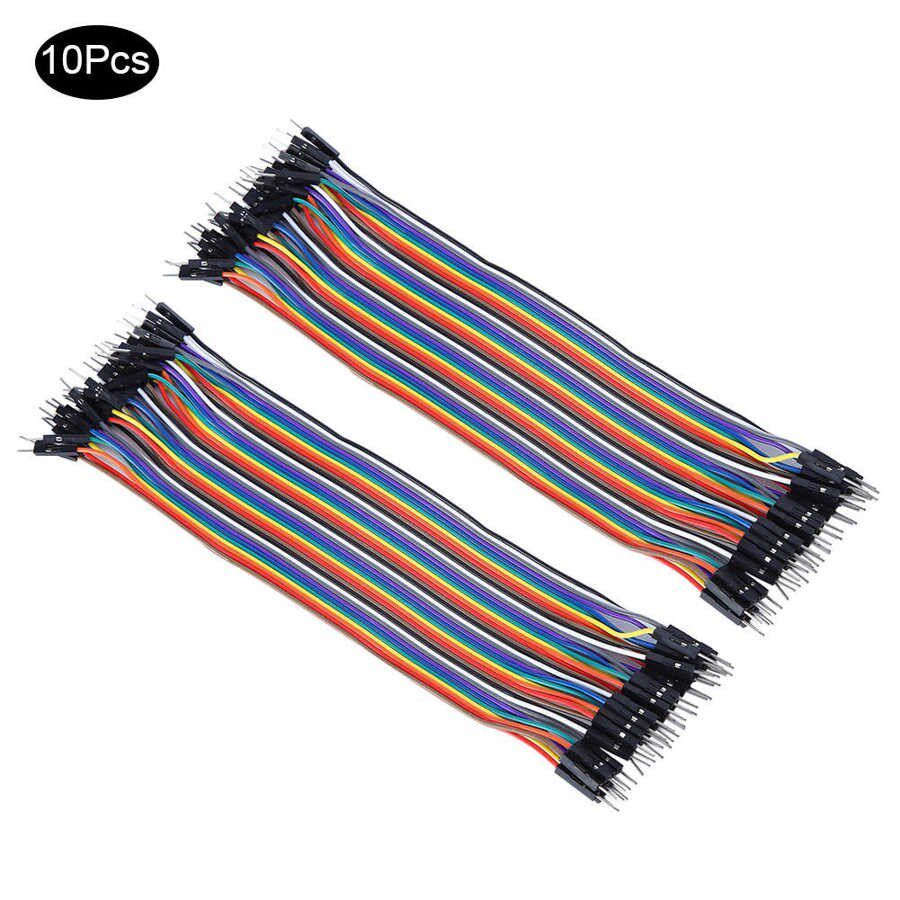 10Pcs Jump Wire Plastic Male to Male Connecting Cable 适用于