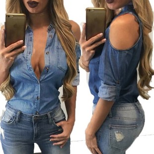 Retro Women Soft Fashion Denim Jean Elegant Blue New Casual