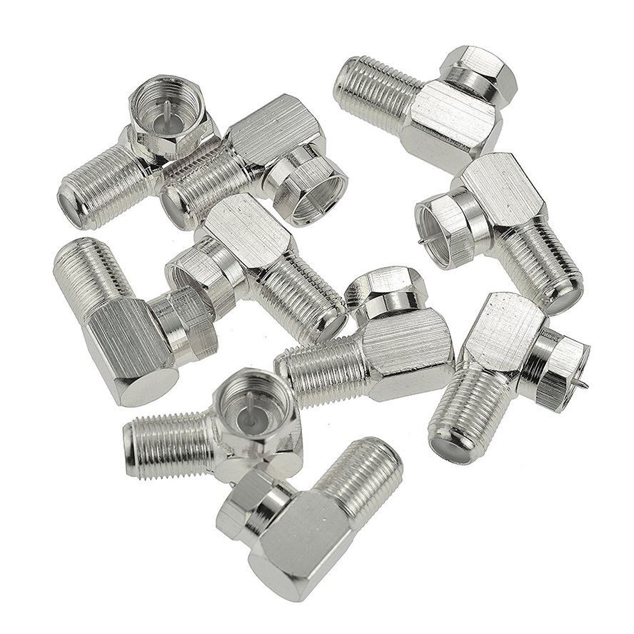 10Pcs F Type Right Angle Male to Female RF Connector 90 Degr
