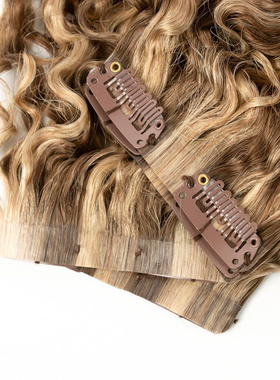 6/27 Russian raw PU clip in hair extension remy curly clips