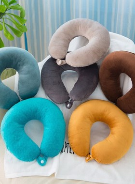 Microbeads U Shaped Soft Travel Pillows Sleeping Head Rest N