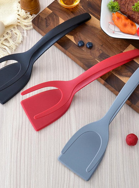 Silicone Clip Kitchen Accessories 2-in-1 Steak Spatula Tongs