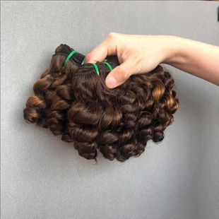 Bouncy Fumi Curl SDD human hair bundles with closure frontal