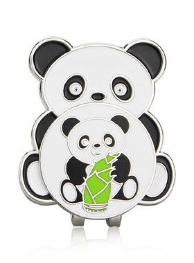 1pc Free Shipping Panda - Metal Golf  Mark  Magnetic Hat , G