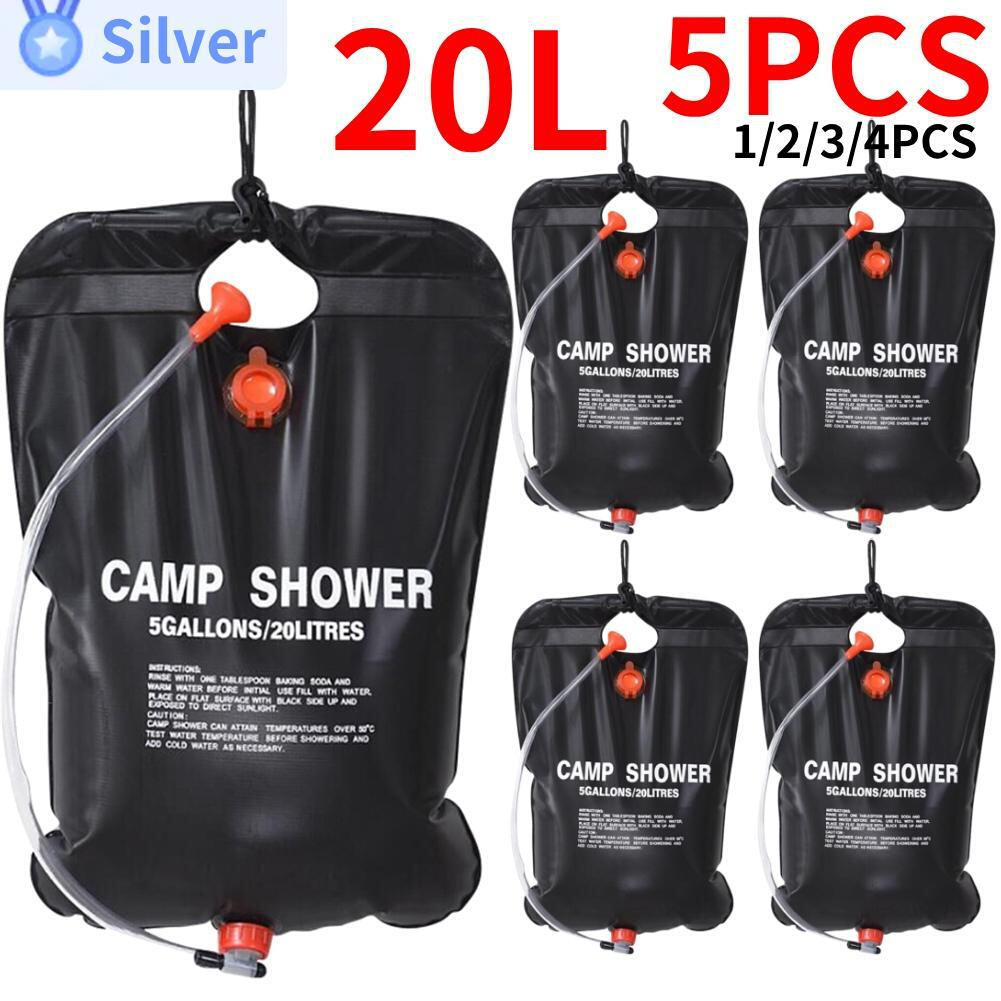 1-5PCS 20L Water Bags Outdoor Camping Shower Bag Solar
