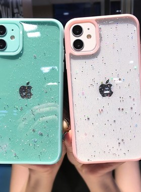Glitter Star Sequins Soft Bling Clear Phone Case  iPhone 11