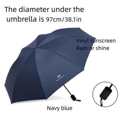 Black rubber 8 fracture folding sunscreen umbrella跨境专供代