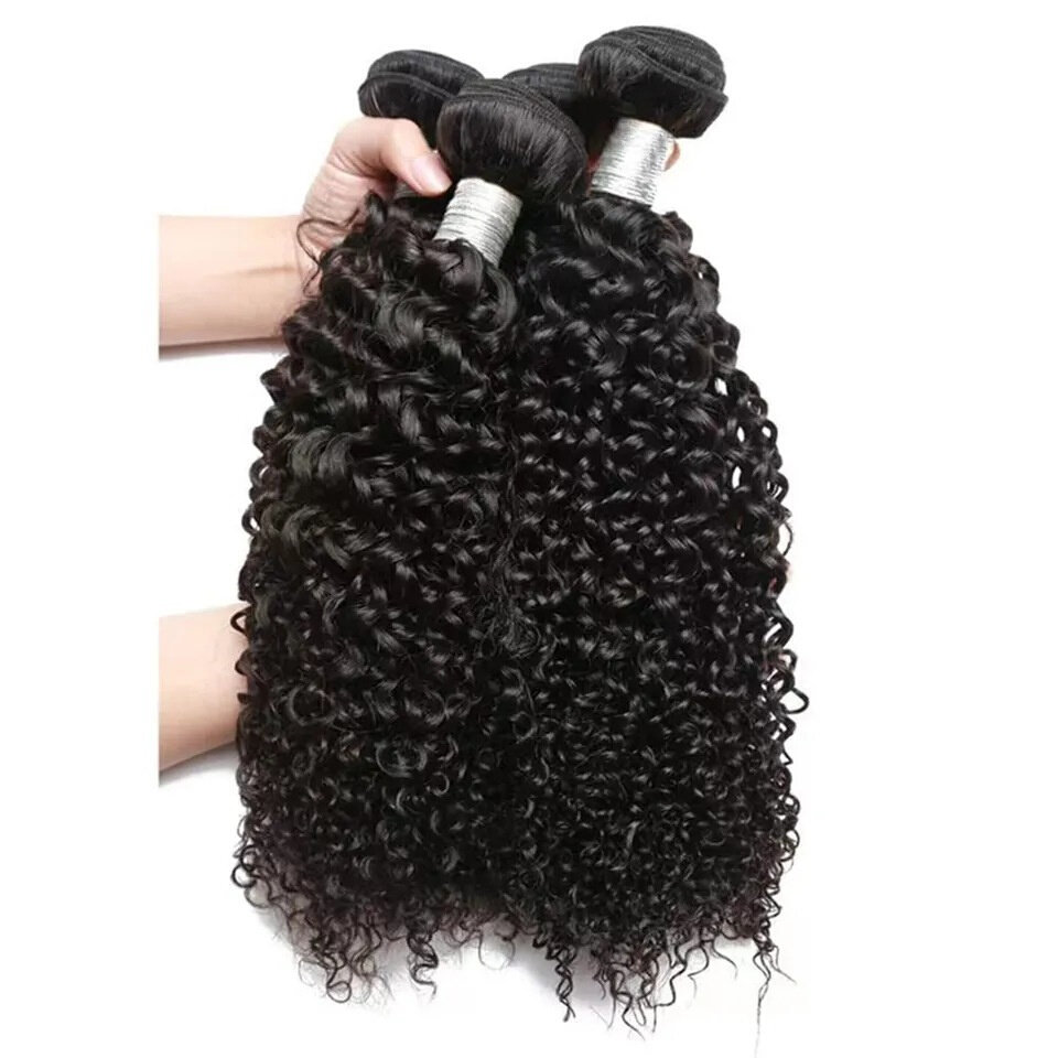 Indian Cuticle Aligned Burmese Curly Human Bundles 10-40inch