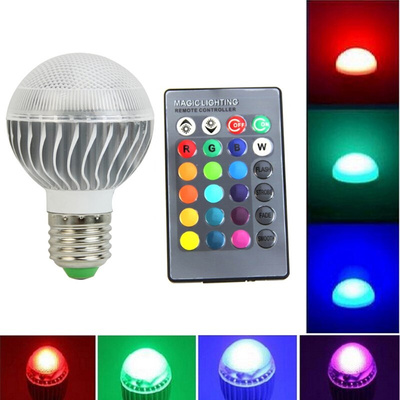 E27 15W RGB LED Lamp Color Changing Light Bulb With Remote C