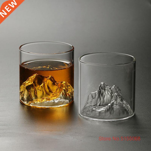 Large 3D Mountains Japanese Whisky Glasses Old Fashioned Whi