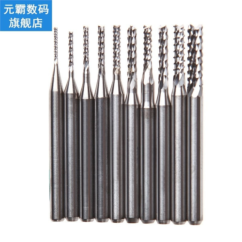 10Pcs/Set 1/8'' 0.8-3.175mm Drill Bits Engraving Cutter Rota