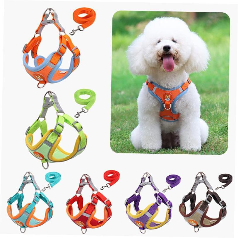 New Pet Dog Harness Leash Set Reflective Adjustable Puppy