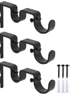 3Pcs/Set Curtain Rod Brackets Heavy Duty Double Rod Holders