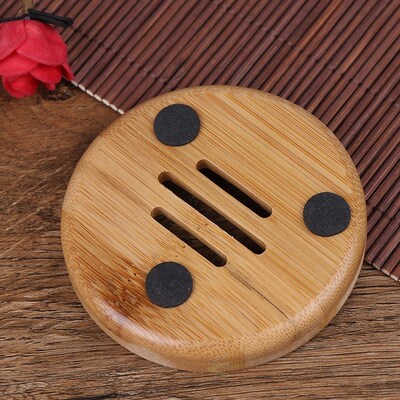 1PC Hot New Natural Bamboo Soap Dish Bathroom Shower Soap Tr
