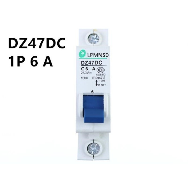 DZ47 1P 6A DC 250V Circuit breaker MCB 1 Poles C45
